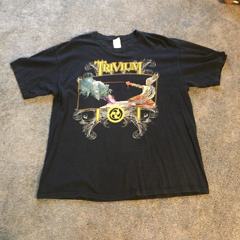 Vtg Trivium The Crusade Band Shirt Mens Size X-Large Black Graphic Music Tour